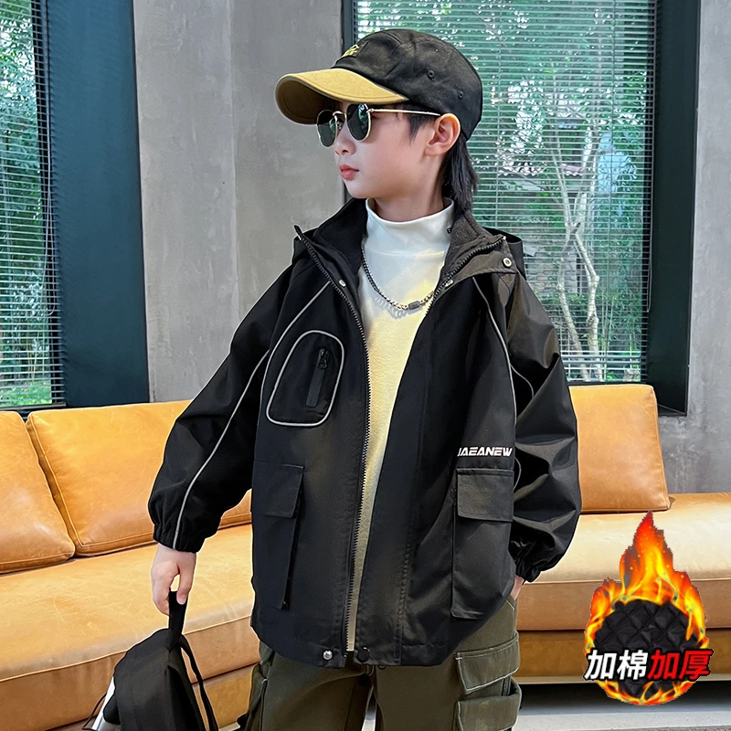 男童三合一冲锋衣秋冬新款洋气中大童可拆卸外套男孩冬装衣服