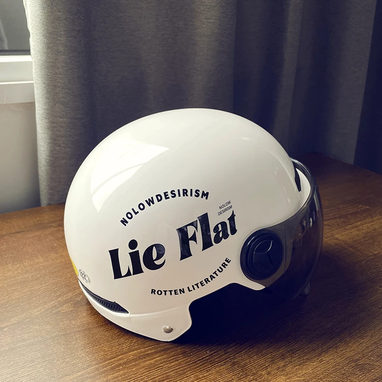 国标3C认证电动车摩托车简约个性骑行安全帽英文男女款四季通用