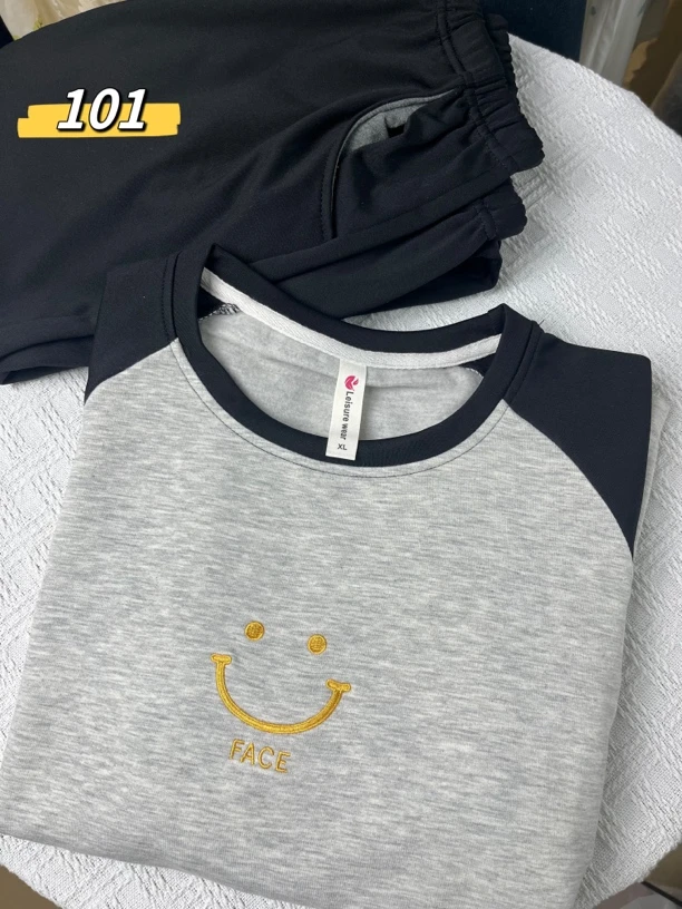 套头长袖长裤可外穿卡通简约可外穿学生女士睡衣家居服套装