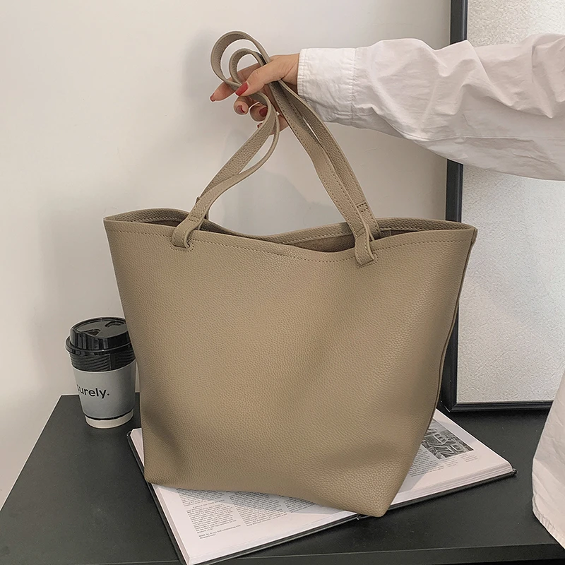 大容量复古通勤包包女2022秋冬新款时尚百搭托特包网红洋气单肩包