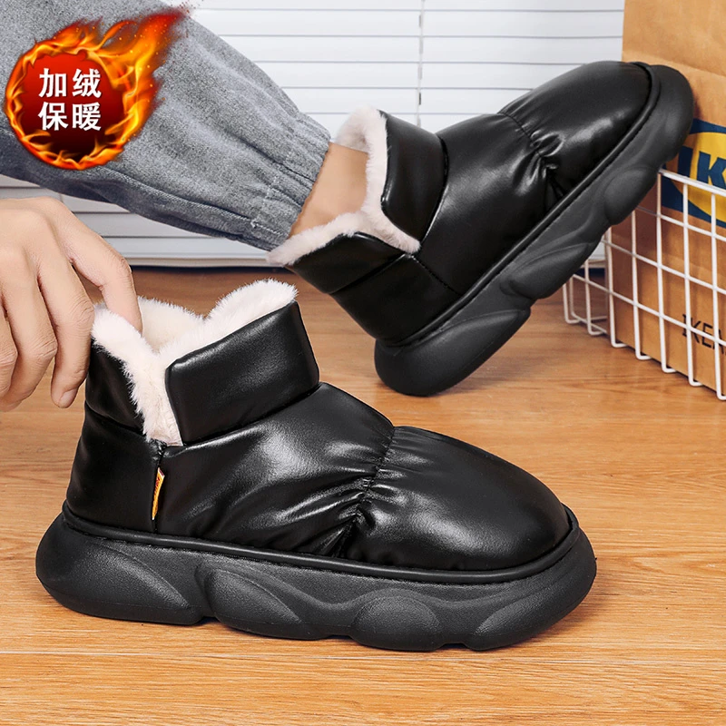 回力瑞冬季2023新款雪地靴加绒加厚保暖舒适老人鞋居家外出棉鞋男