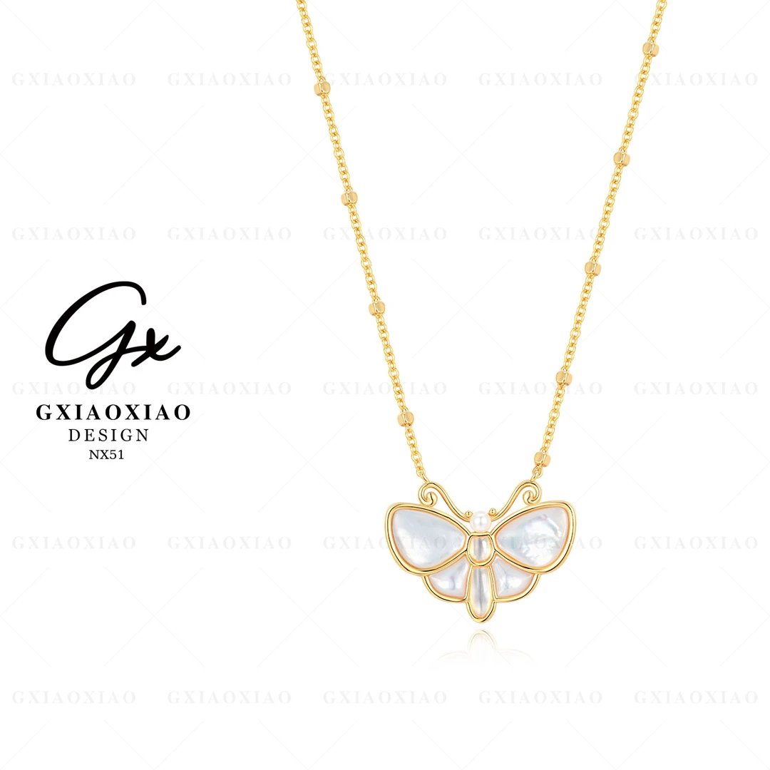 铜合金项链  GXX 【蝶恋】法式气质高级感优雅蝴蝶项链 NX51
