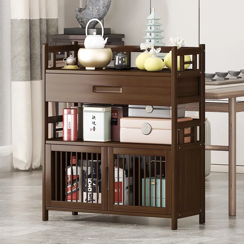 楚骏置物架家用茶几客厅办公室收纳柜台茶桌边柜多功能茶叶储物柜