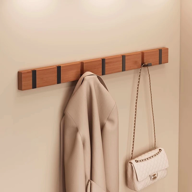 收纳挂钩入户玄关挂衣架壁挂式免打孔复古装饰门口钥匙挂架置物架