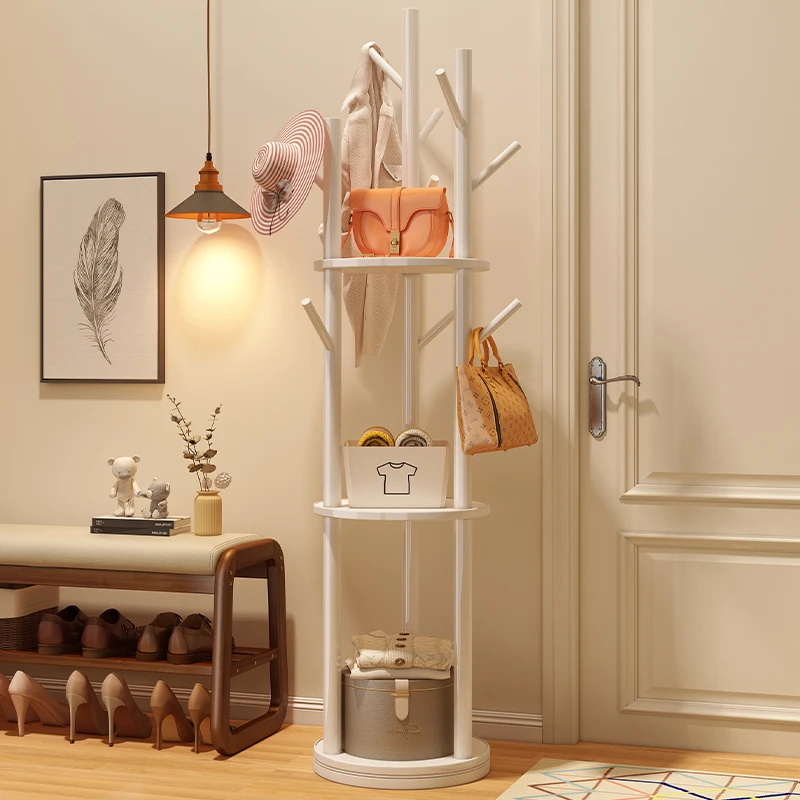 挂衣服架子卧室家用玄关客厅落地实木衣帽架轻奢创意可旋转挂衣架