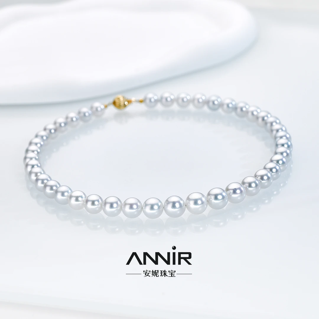 “蓝血熊猫”澳白项链 9-12mm 14K金（带大证） 1030H00DY不含定位扣