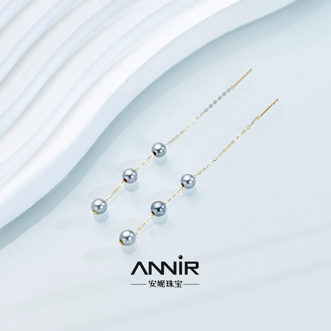 真多麻海水珍珠耳线 4-5mm 18K金 838H000DY