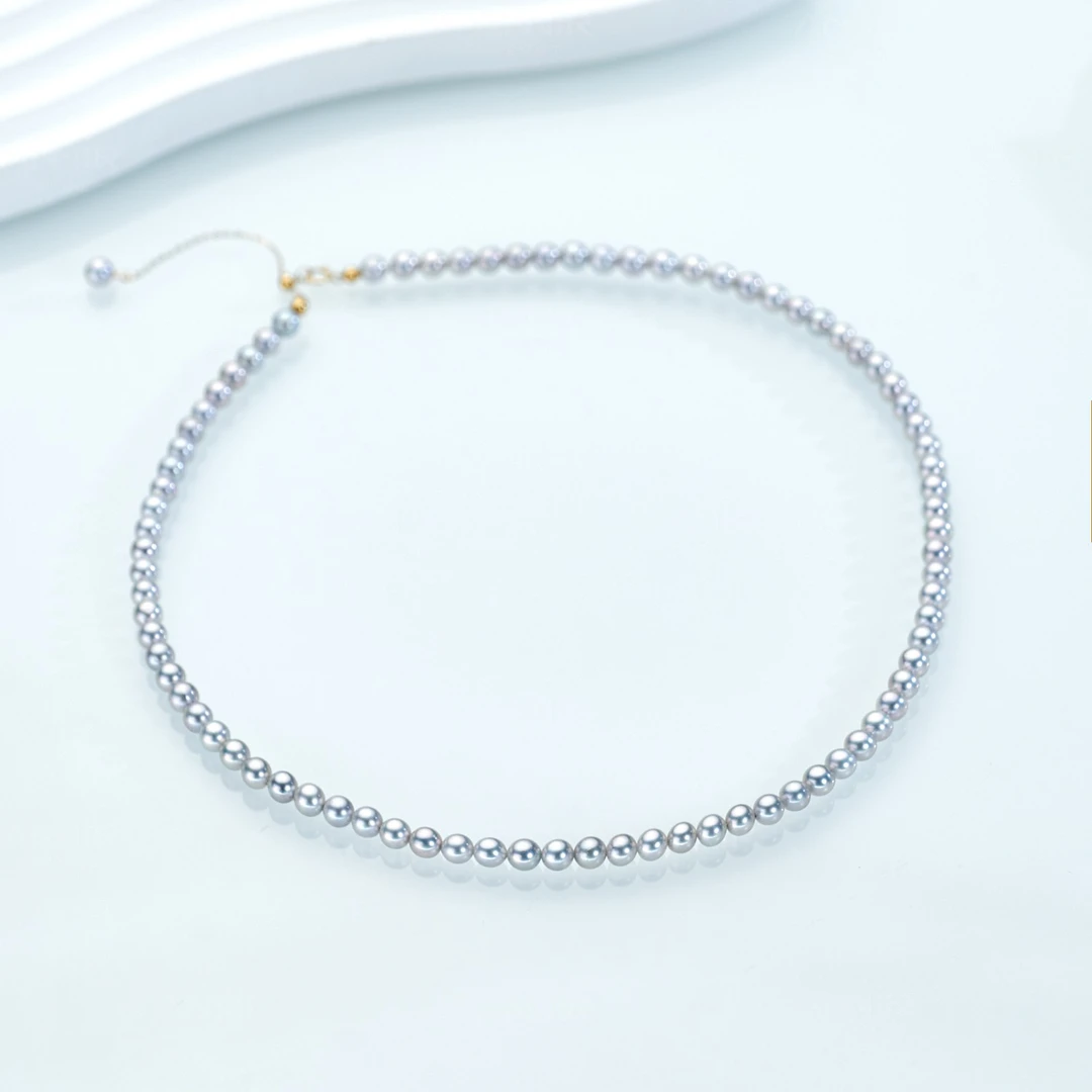 海水真多麻小米珠项链 4-5mm 18K金  333H000DY