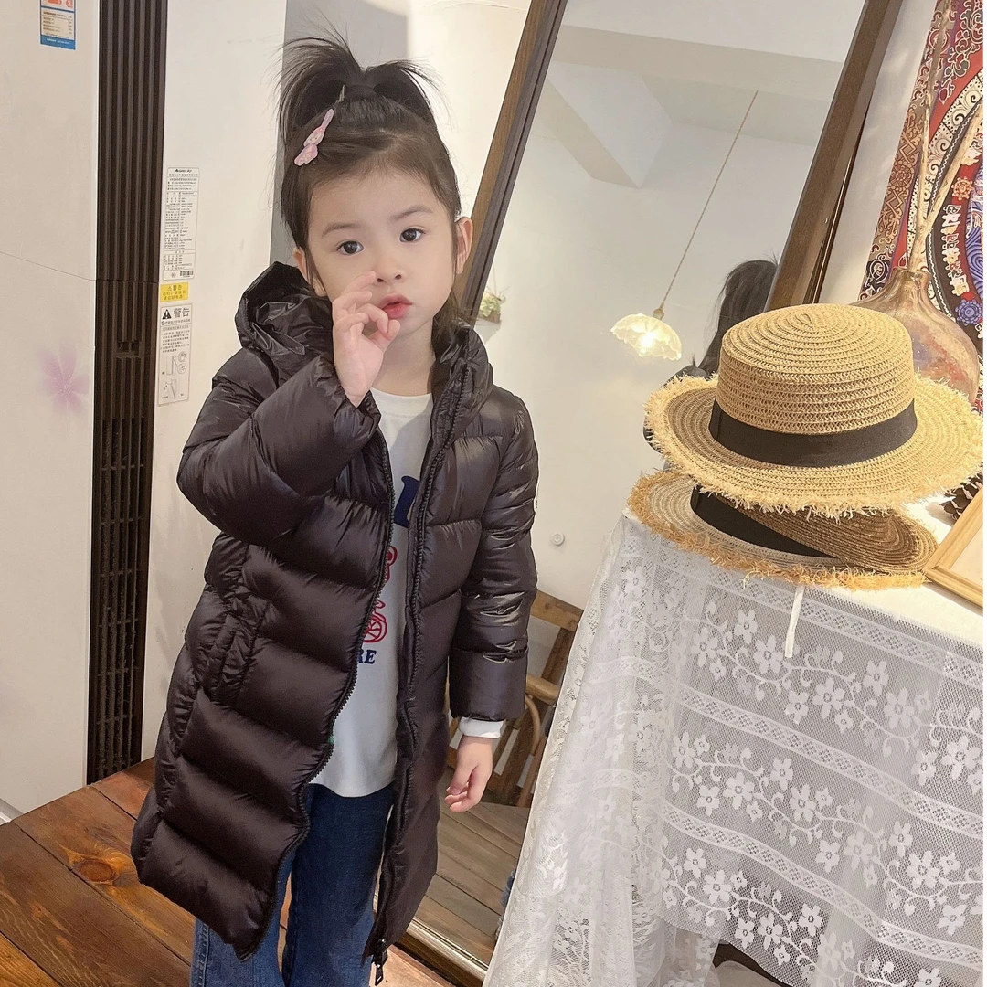 儿童羽绒服中长款过膝保暖洋气时尚加厚韩版冬季中大童女男童外套