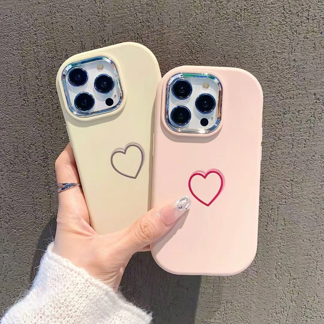 粉爱心适用16Promax/17卡通手机壳小众iPhone15/13防摔金属小胖妹