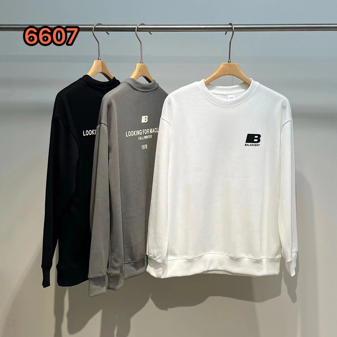 【秋季特惠】2024男士新款圆领卫衣宽松套头长袖t恤打底衫简约潮牌