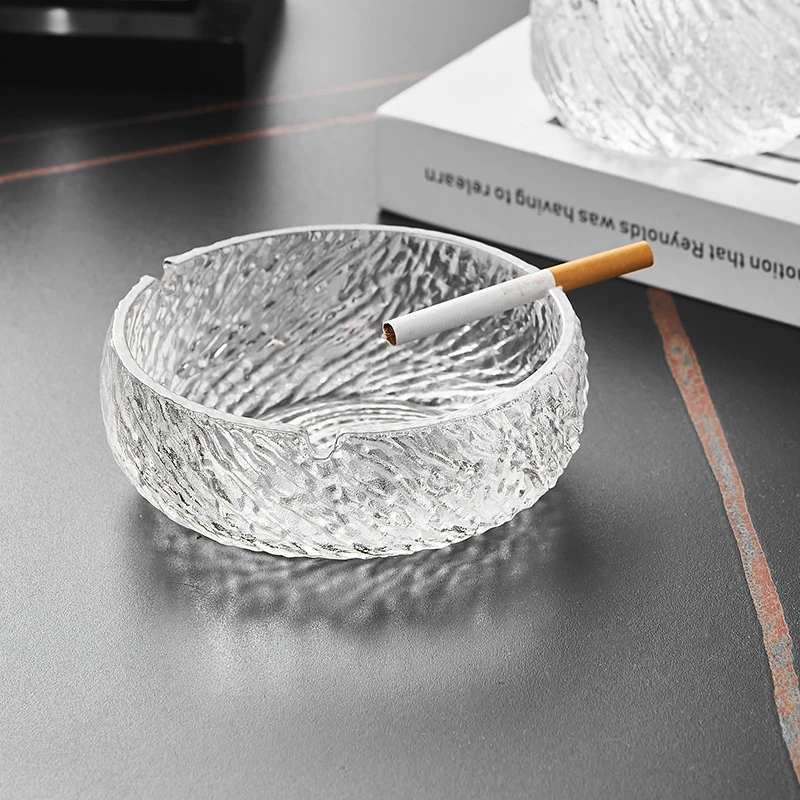 烟灰缸水晶玻璃高端大气档次轻奢创意高级家用客厅办公室大号烟缸