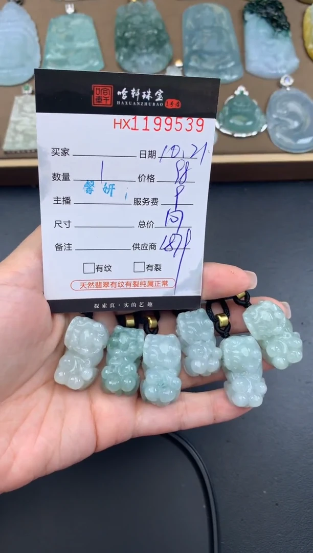 【闪购商品】翡翠挂件未镶嵌哈轩 貔貅1（多样性发一件）