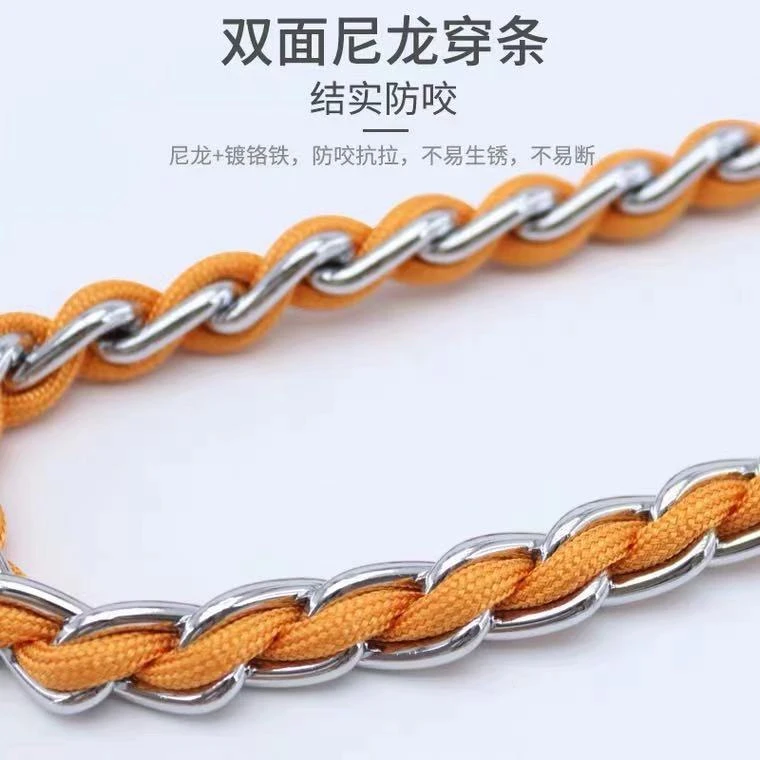 P链中大型犬耐咬防爆冲狗链子训犬遛防咬断不夹毛项圈狗狗安全绳