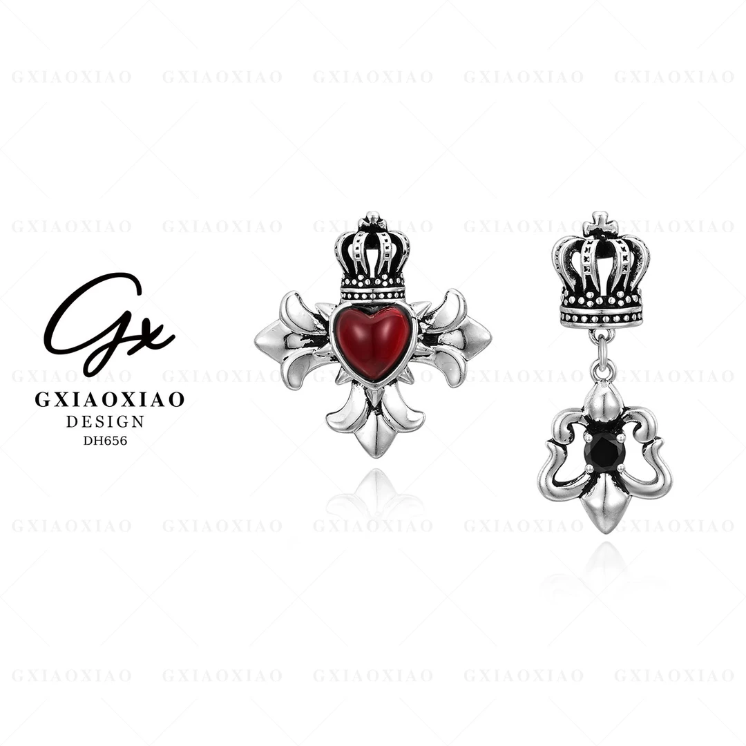 G XIAOXIAO 镀K金 气质轻奢高级十字皇冠耳环 DH656