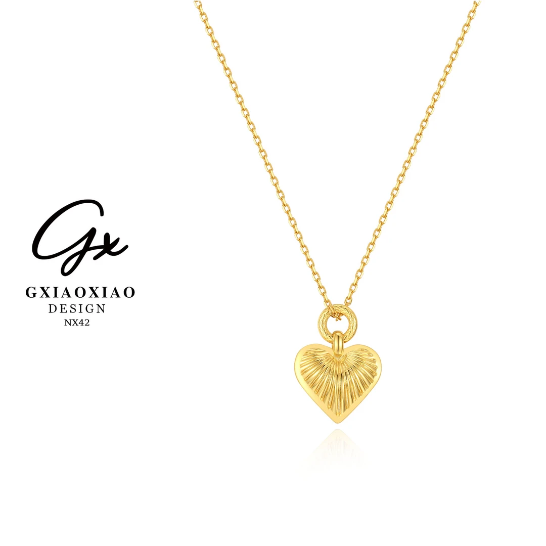 G XIAOXIAO 镀K金【心房系列】高级感气质百搭精致爱心项链NX42