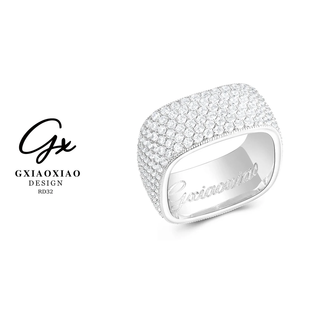 G XIAOXIAO 镀K金【方境之城】高级感时尚气质方形戒指 RD32