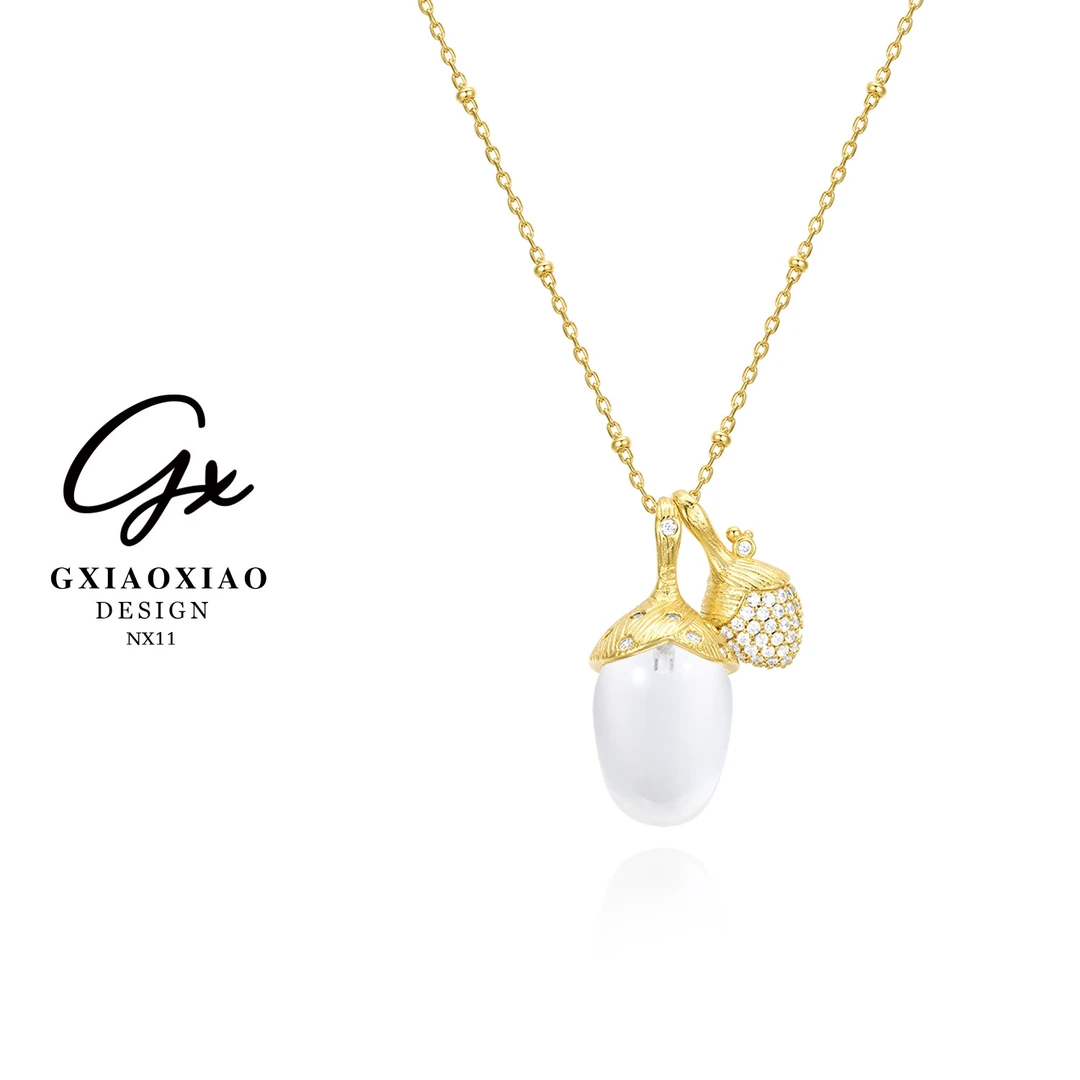 G XIAOXIAO 镀K金 【松果】高级设计感时尚百搭松果项链 NX11