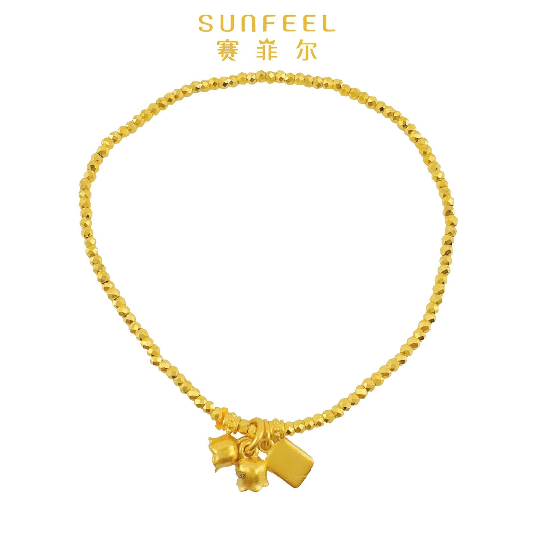 【赛菲尔5G精品】吉言系列足金999蹦迪珠手串手链节日礼物送女友