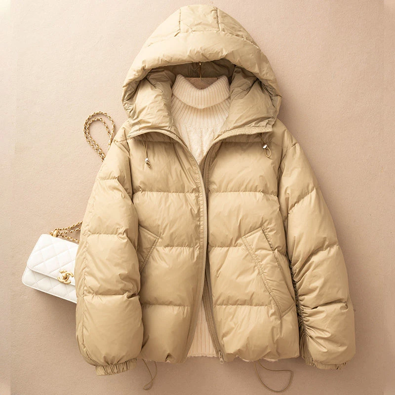 2023新款棉服小个子短款羽棉服女款年新款时尚咖色收腰冬季外套