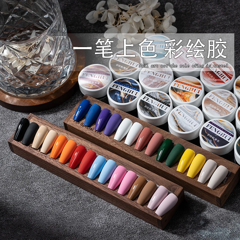 美甲彩绘胶丝滑手绘拍拍胶渐变蹭粉高密度浓稠免洗日式甲油胶罐装