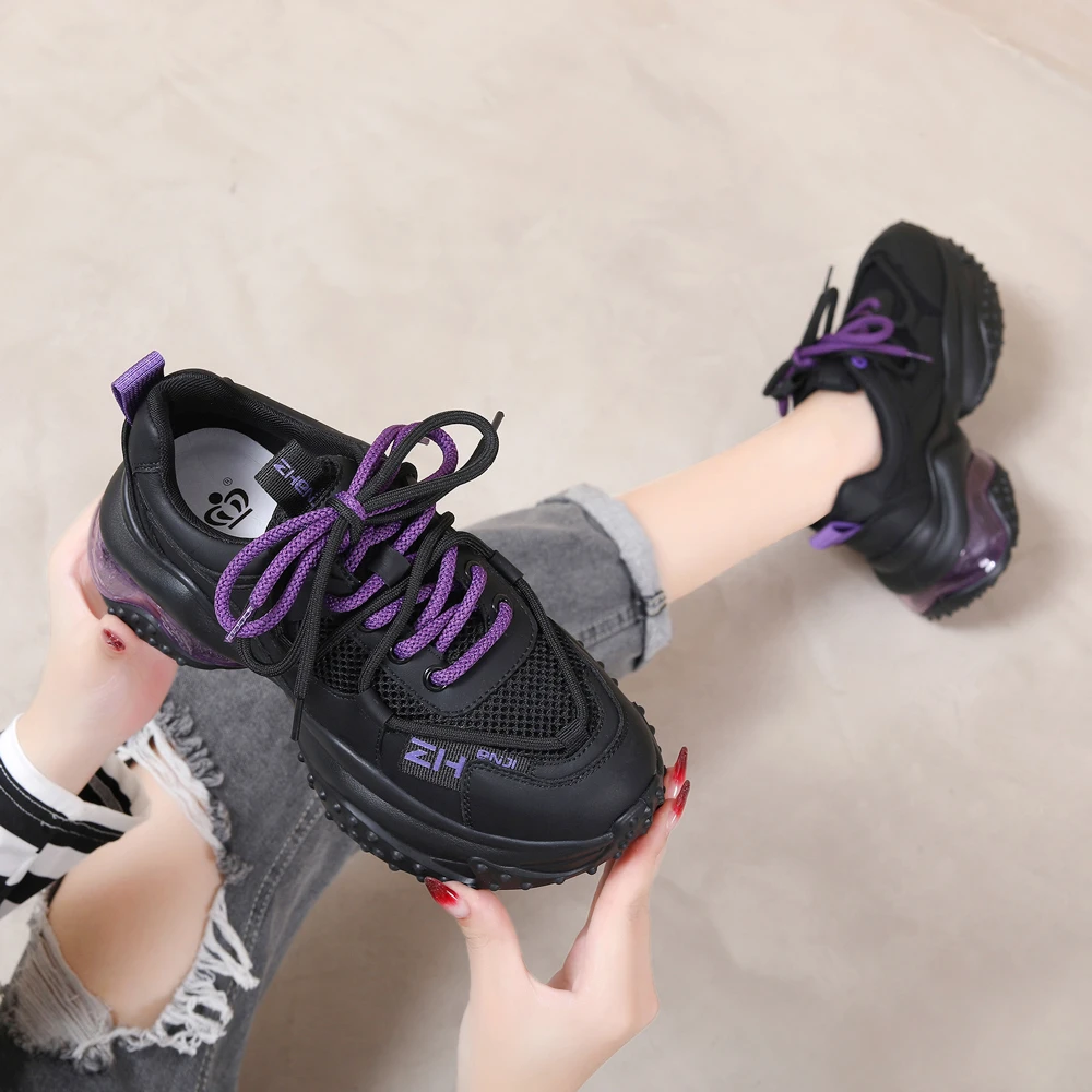 王冠女鞋2024爆款小白鞋春秋厚底老爹鞋百搭透气休闲运动鞋子