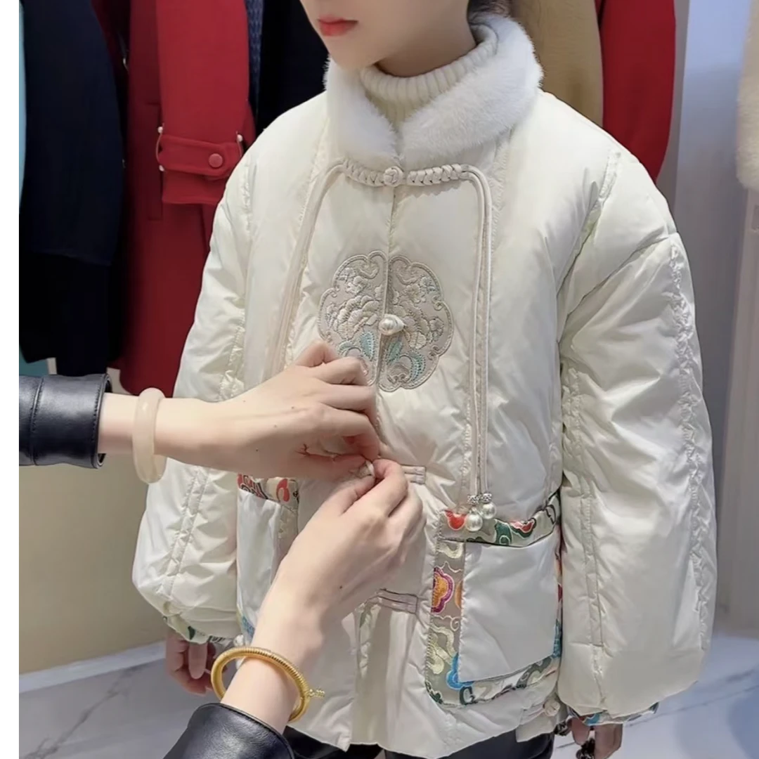 女童国风羽绒服2024冬季新款大童儿童洋气时髦女孩新中式外套汉服