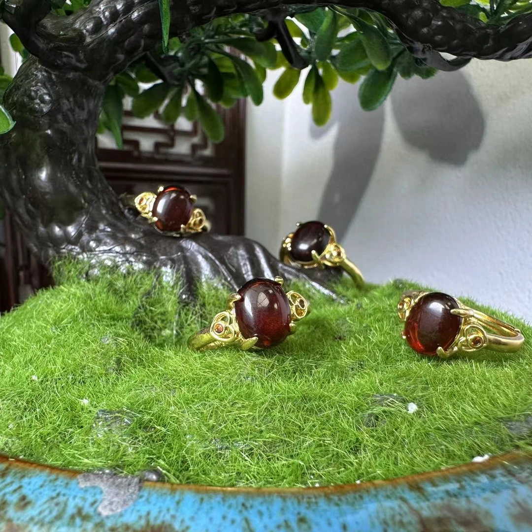 MT2477【玉姐珠宝】琥珀血珀戒指-活口-多样性发货只发一件