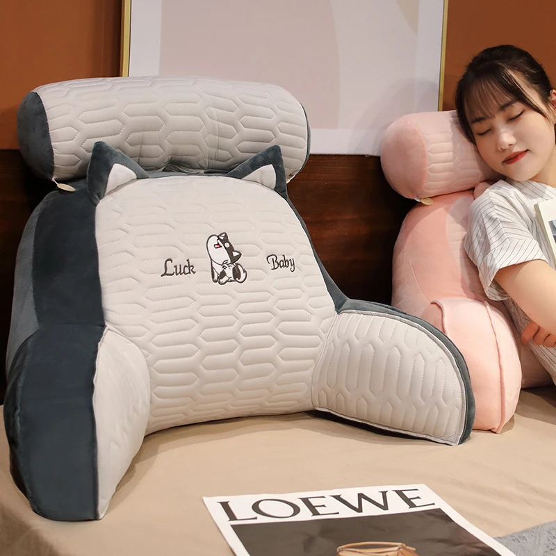 冰丝乳胶枕靠学生软包大号靠背卧室床上护腰靠垫沙发宿舍抱枕夏季