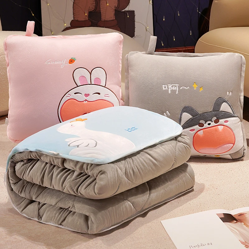 车载靠垫被子加厚两用靠垫折叠午睡毯子多功能办公室睡觉枕头靠枕