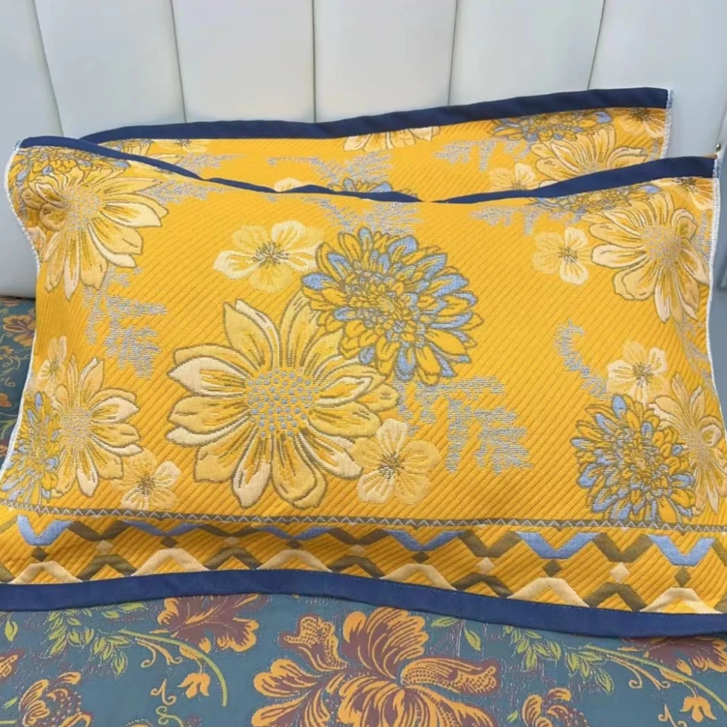 【金丝菊】轻奢家用纯棉纱布枕巾{50*80一对}