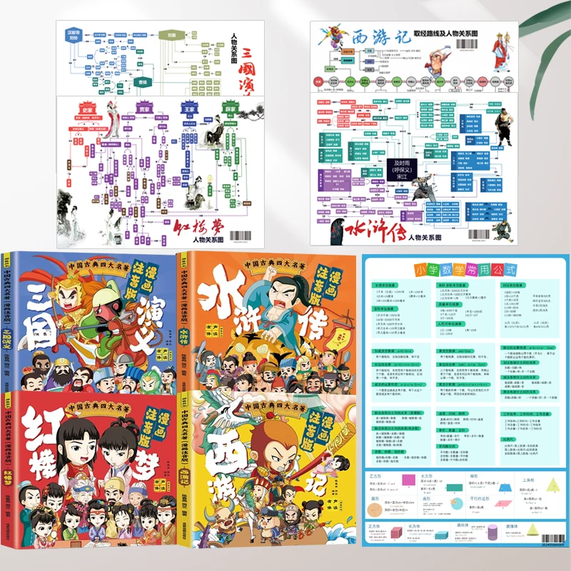 儿童版四大名著漫画版小学生西游记水浒传红楼梦三国演义