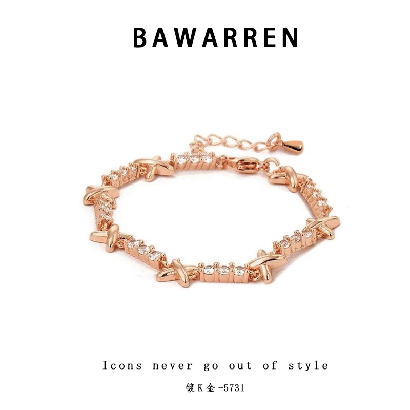 铜合金手链 5731-交叉手链百搭简约时尚