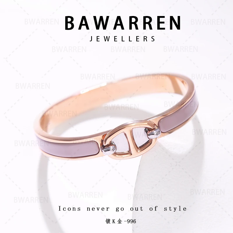 铜合金手镯 精工CNC 996-奶茶猪鼻轻奢时尚百搭小众简约