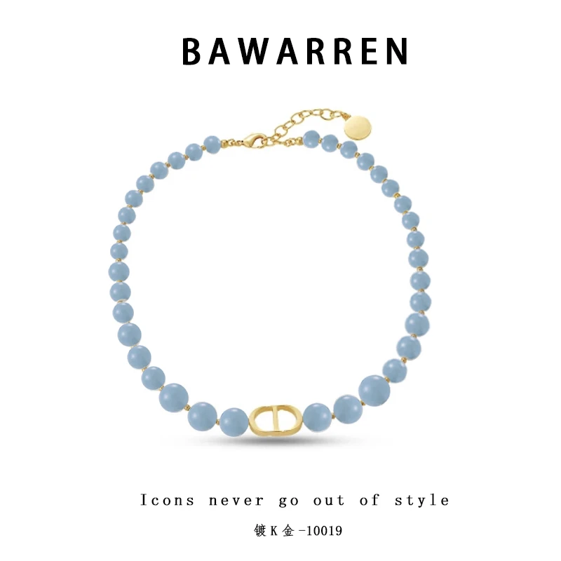 铜合金项链 10019-蓝猪鼻项链气质轻奢时尚百搭坠链