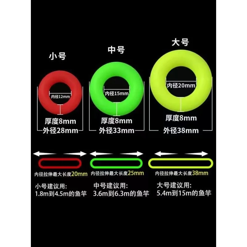 垂钓高弹竿止硅胶鱼竿杆止套防滑O型橡胶圈竿指环通用渔具小配件