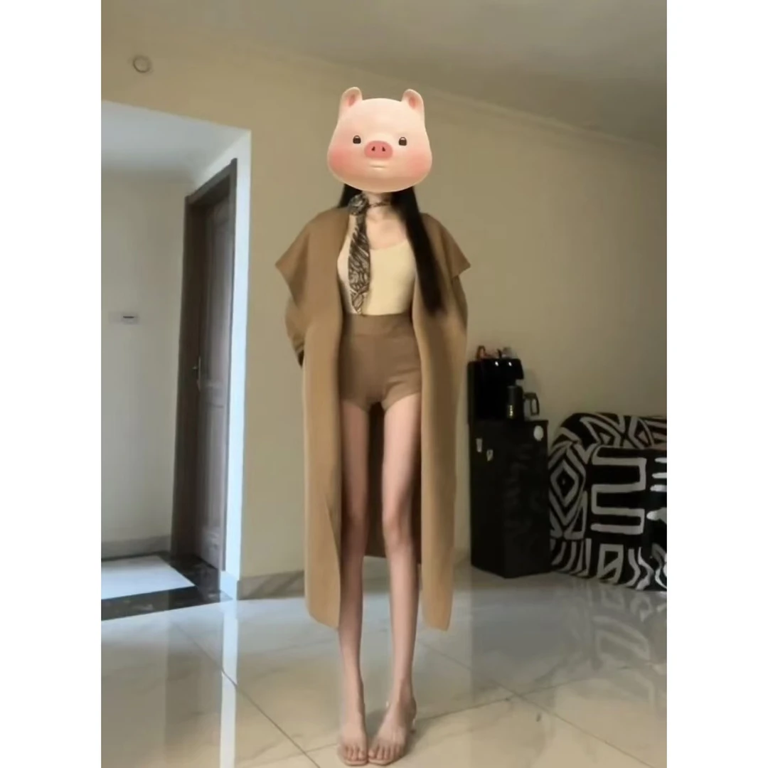 【LIANG】高级轻奢卡其色风衣外套女装长袖内搭上衣短裤时尚大衣