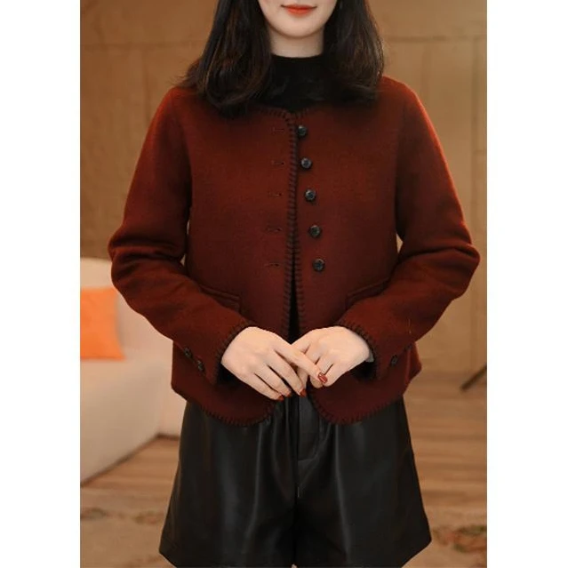 【LIANG】洋气复古双面毛呢大衣秋冬新款高端气质百搭单排扣外套