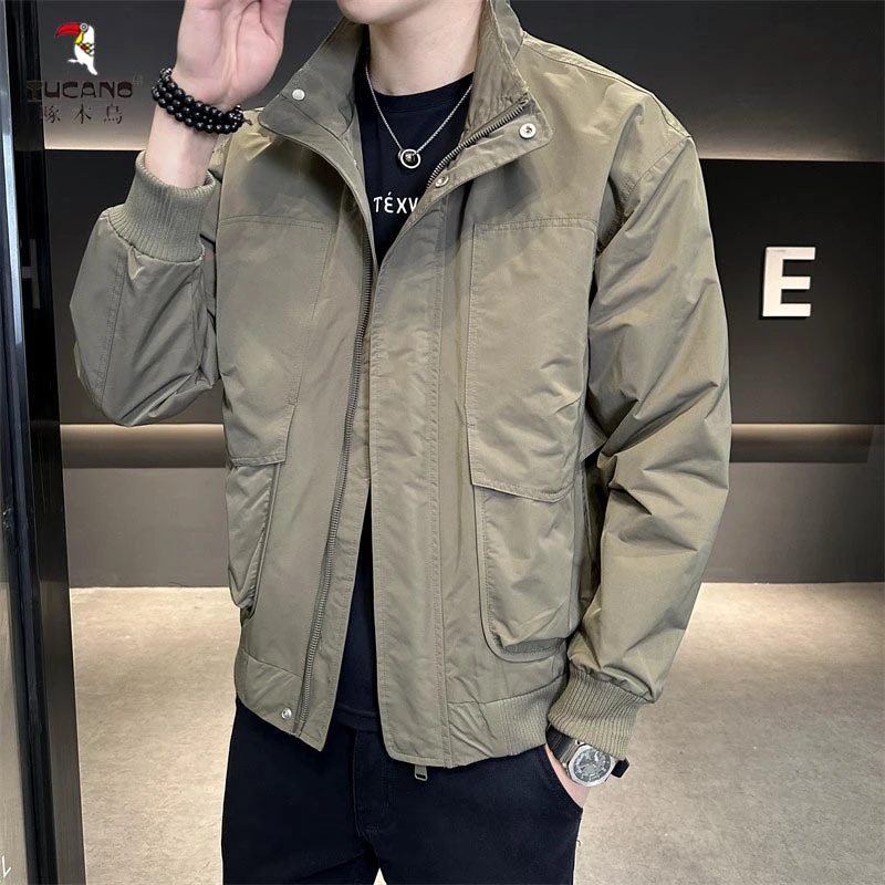 TUCANO/啄木鳥春秋款帅气立领保暖休闲工装风男夹克外套加棉上衣