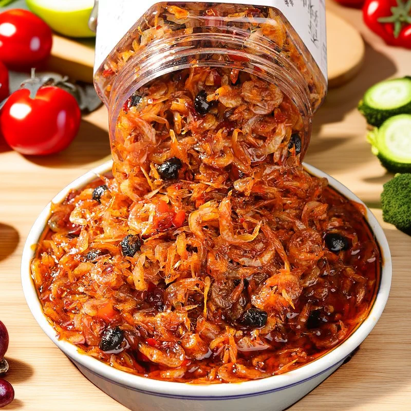 香辣口味虾湖南下饭菜罐装鲜虾拌饭酱香辣虾仔酱下饭菜即食下饭菜