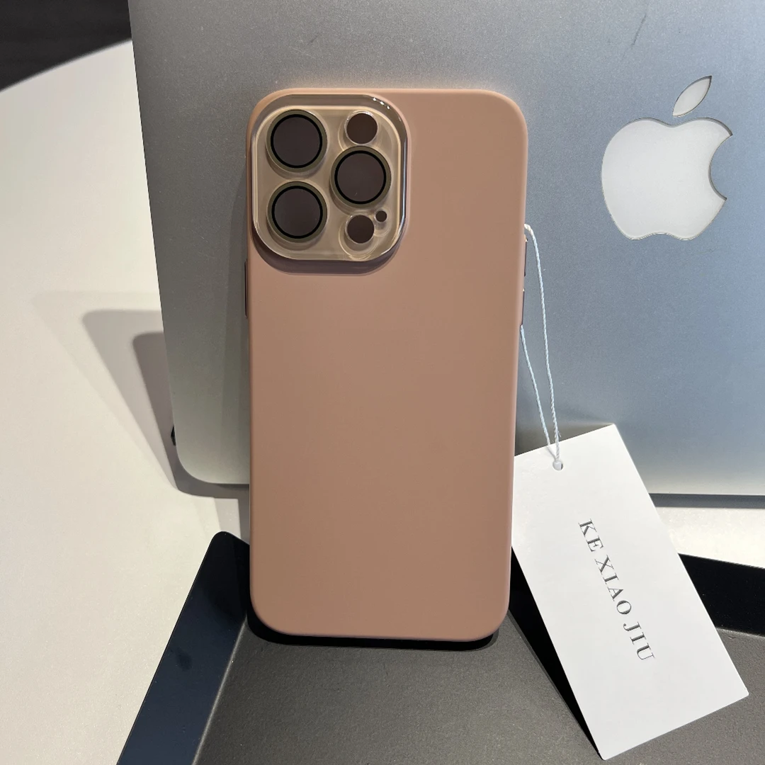 小众肤感磨砂适用iPhone13手机壳16/15/14promax带镜头膜纯色硬壳