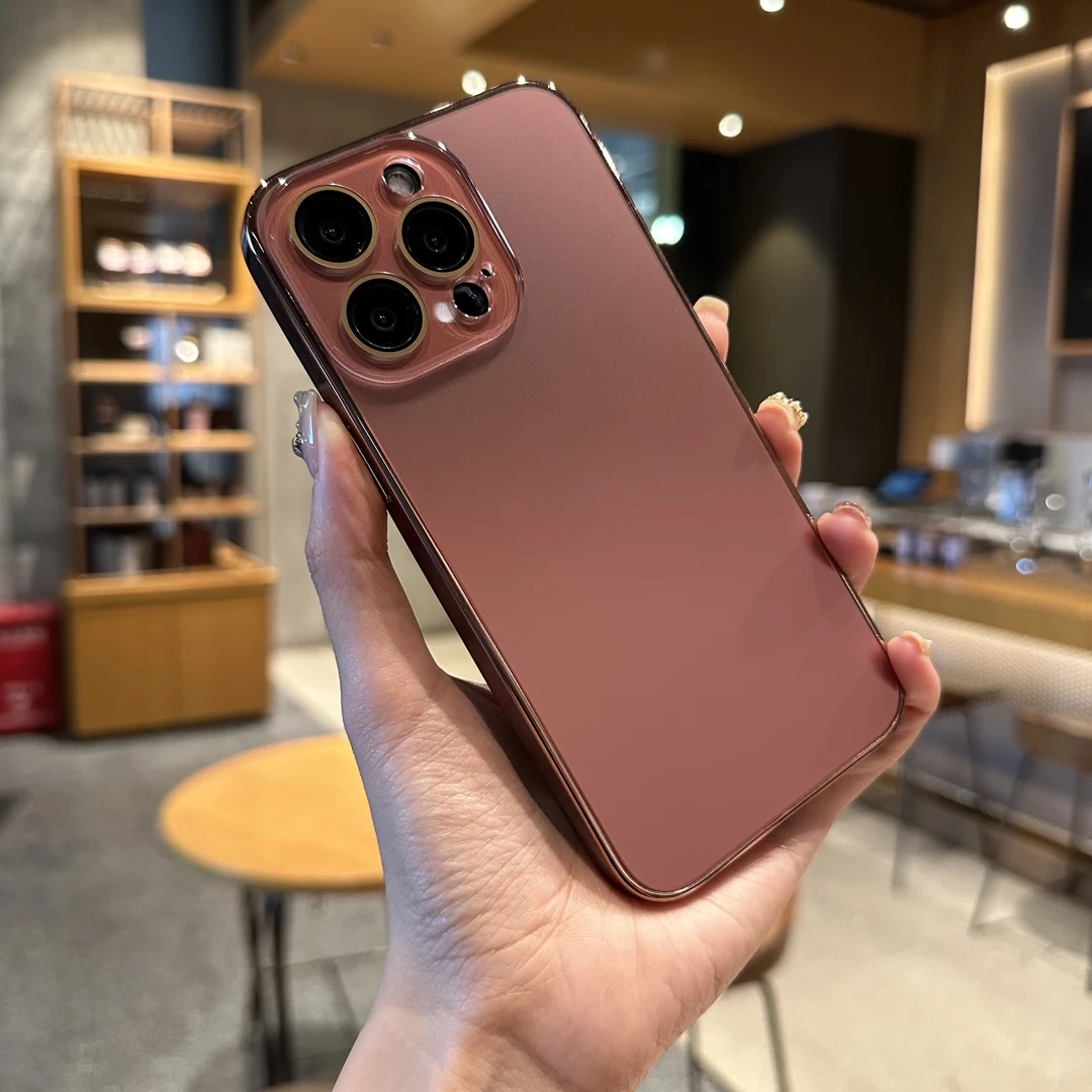 苹果15/14/13/12/11镜头全包AG磨砂电镀适用iPhone14promax手机壳