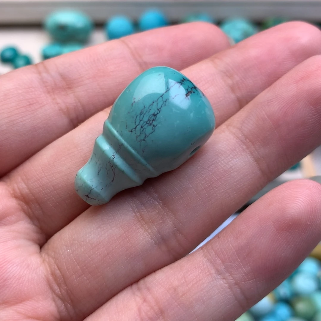 绿松石珠宝半成品未镶嵌文*
