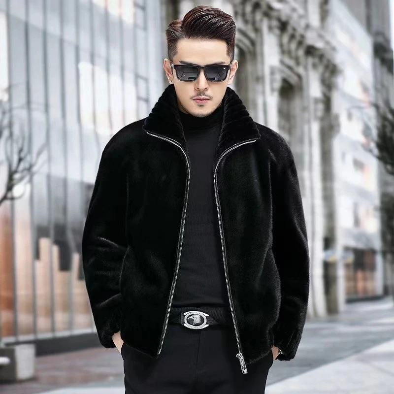 【工厂直销】海宁2024秋冬新款俩面穿男款外套休闲男士貂绒外套