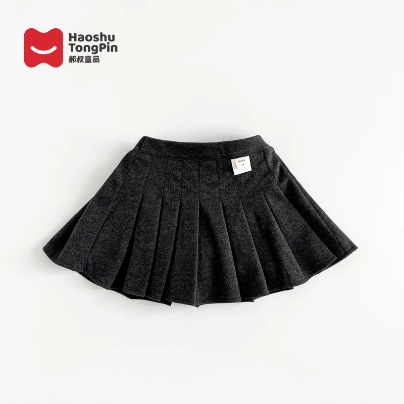 【亲子装】郝叔童品秋冬新款2024儿童加绒百褶裙时尚韩系HP4387