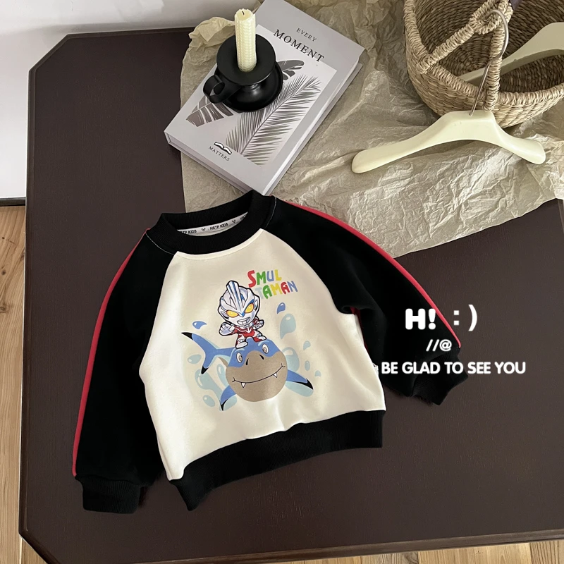 【现货】郝叔童品秋冬新款潮流男童加绒圆领卫衣2025时尚洋气HR4371