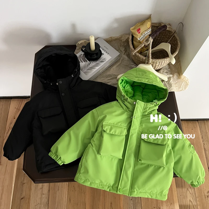 郝叔童品秋冬新款时尚男童儿童棉服2025洋气潮流帅气个性BY4427