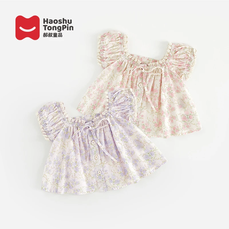 郝叔童品MX4204女童娃娃衫2025夏装新款小女孩夏季甜美可爱衬衫