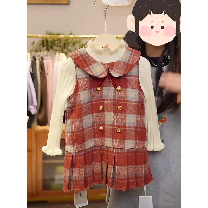 【现货】郝叔童品秋冬新款网红女童加绒背心裙2024时尚潮流款BY4425