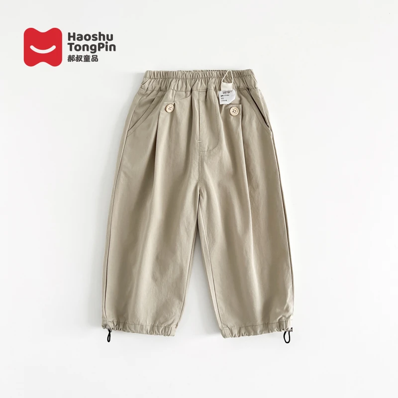 郝叔童品儿童休闲棉布裤2024秋装新款宝宝秋季韩版洋气长裤LF4302